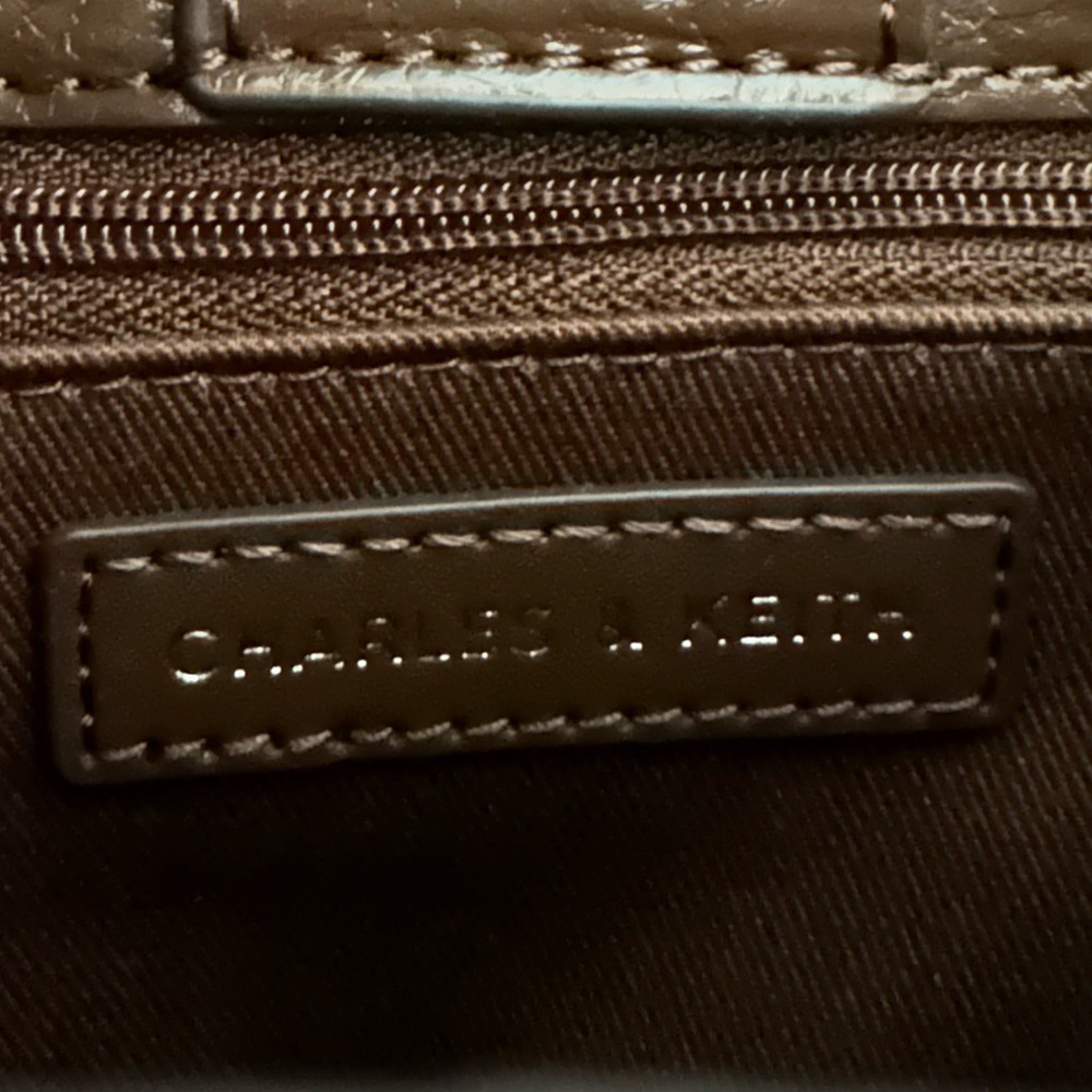 Charles & Keith Suki Crinkle-Effect Padlock Shoulder Bag - Picture 8 of 16